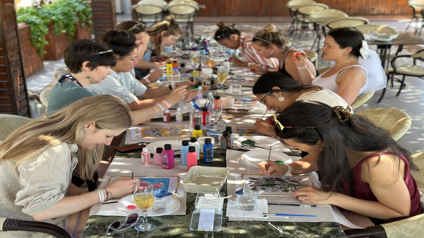 Antalya Brass Frame Glass Acrylic Painting Workshop