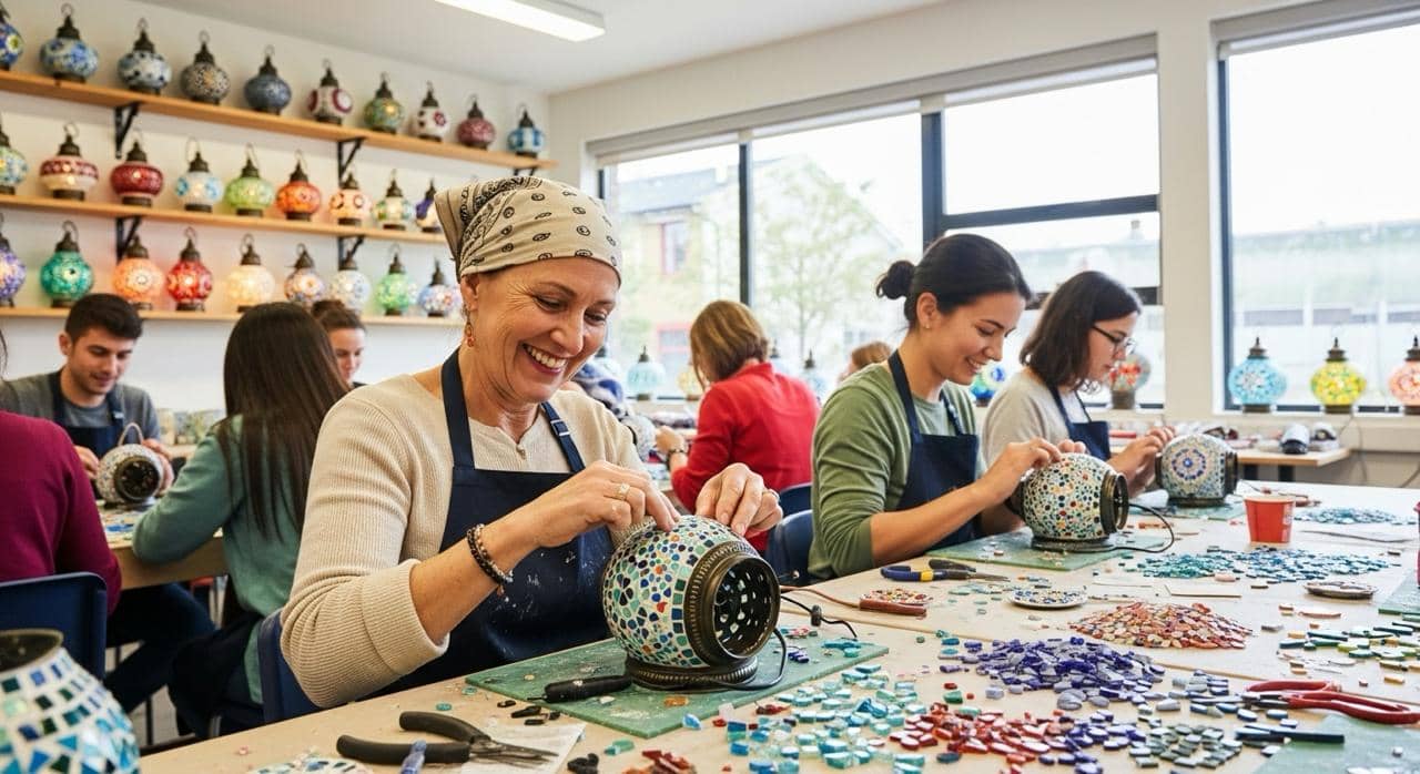 Mosaik-Teelichthalter-Workshop in der Altstadt von Antalya