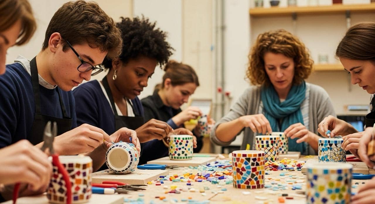 Mosaik-Teelichthalter-Workshop in der Altstadt von Antalya