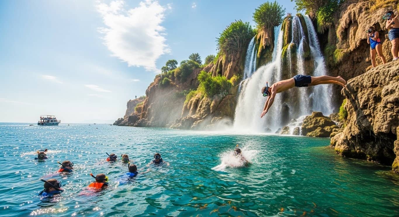 Passeio de Mergulho e Snorkel na Cachoeira de Antalya