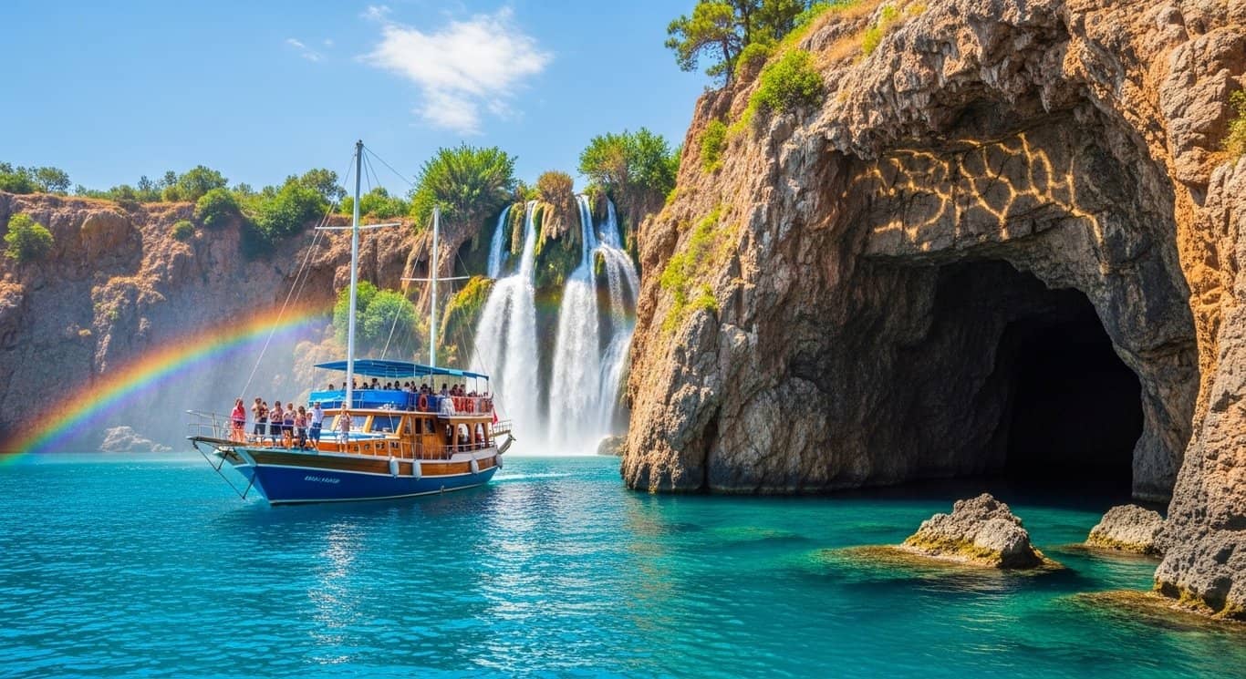 Excursion en bateau à Antalya avec cascades et pauses baignade
