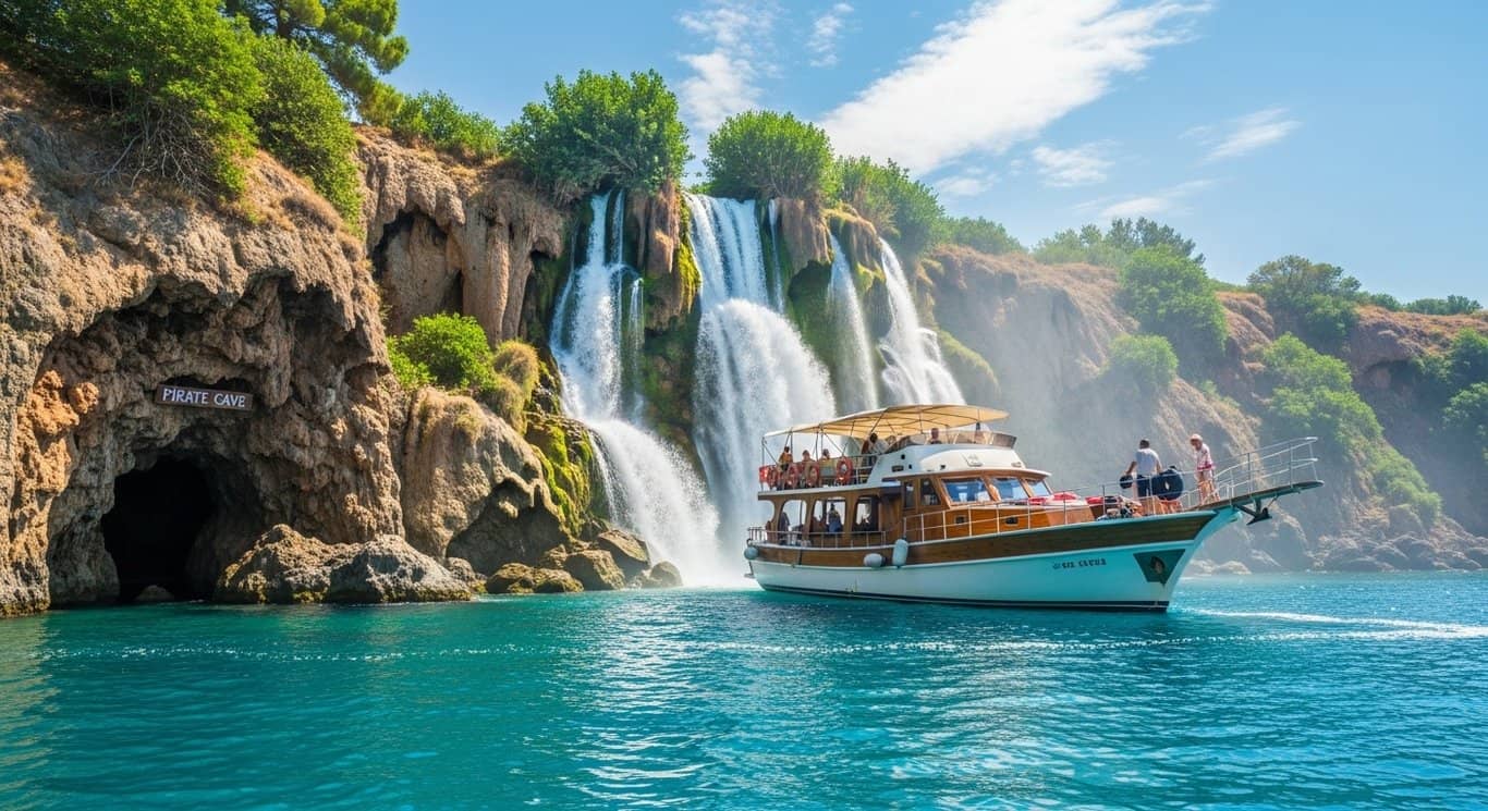 Excursion en bateau à Antalya avec cascades et pauses baignade