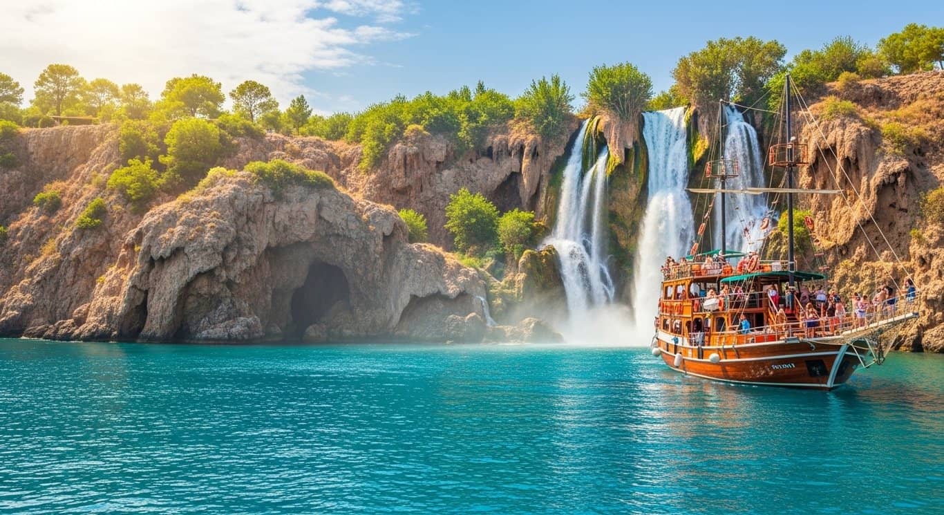 Excursion en bateau à Antalya avec cascades et pauses baignade