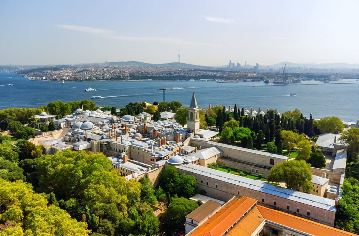 Panoramic view over the Bosphorus and historic peninsula from a hilltop