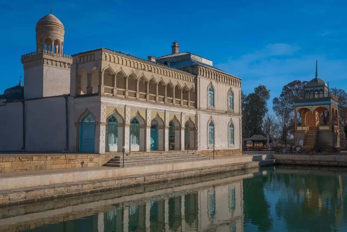 Ottoman-style waterfront palace facade reflected on the Bosphorus