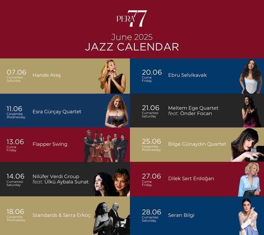 Noches de Jazz en Pera 77 – Música en Vivo y Cena en Estambul