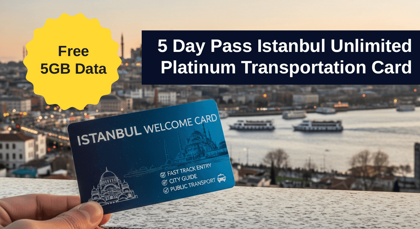 5 Day Pass  Istanbul Unlimited Platinum Transportation Card